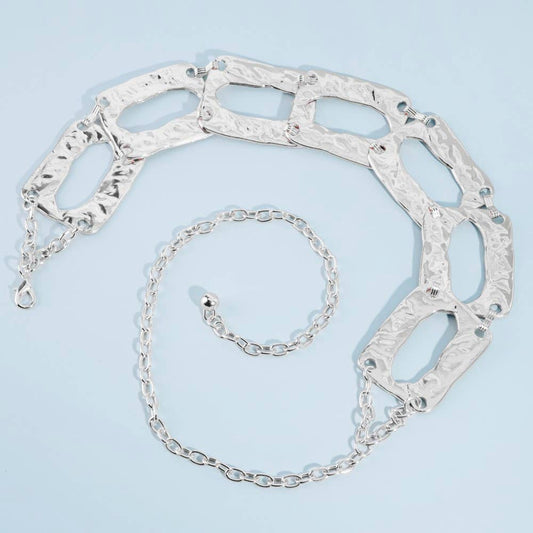 Hammered Rectangle Chain Link Chain Belt