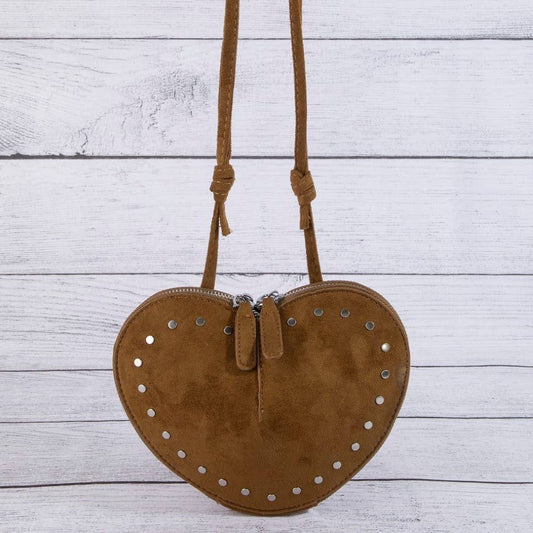 Studded Trim Heart Shaped Crossbody Bag