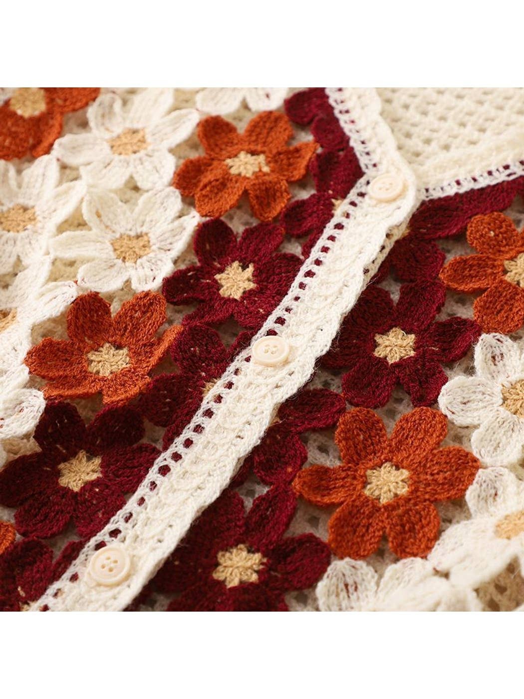 Fall Floral Button Front Vest