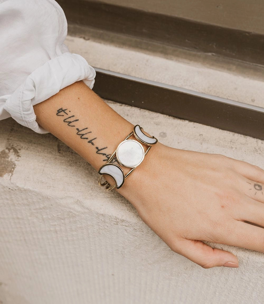 Mother of Pearl Moon Phases Cuff