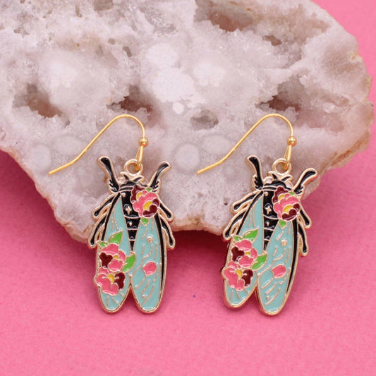 Floral Cicada Earrings