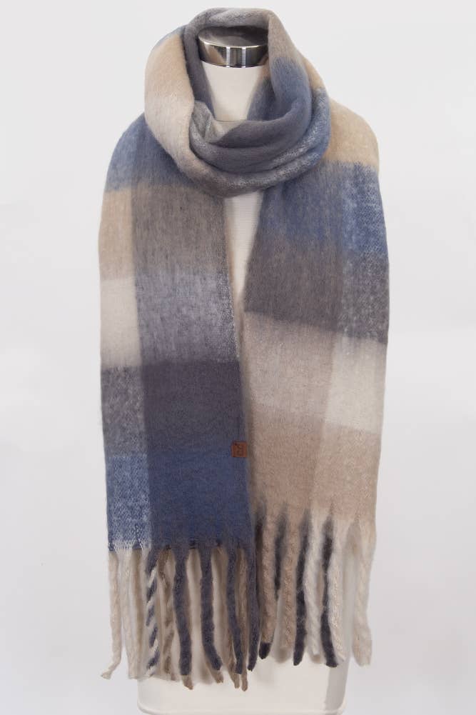 C.C Color Block Plaid Checkered Scarf