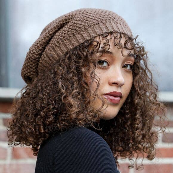 Waffle Knit Slouchy Beanie