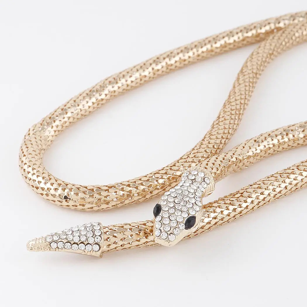 Jeweled Snake Wrap Necklace