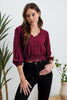 3/4 Sleeve Scalloped Top