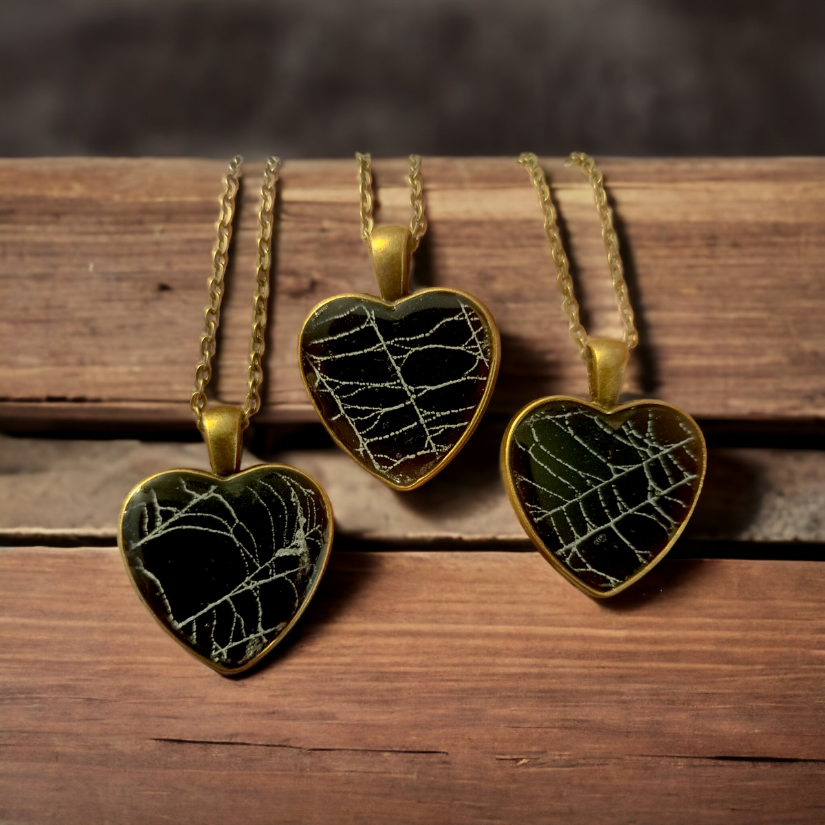 Real! Spiderweb Hearts Necklace