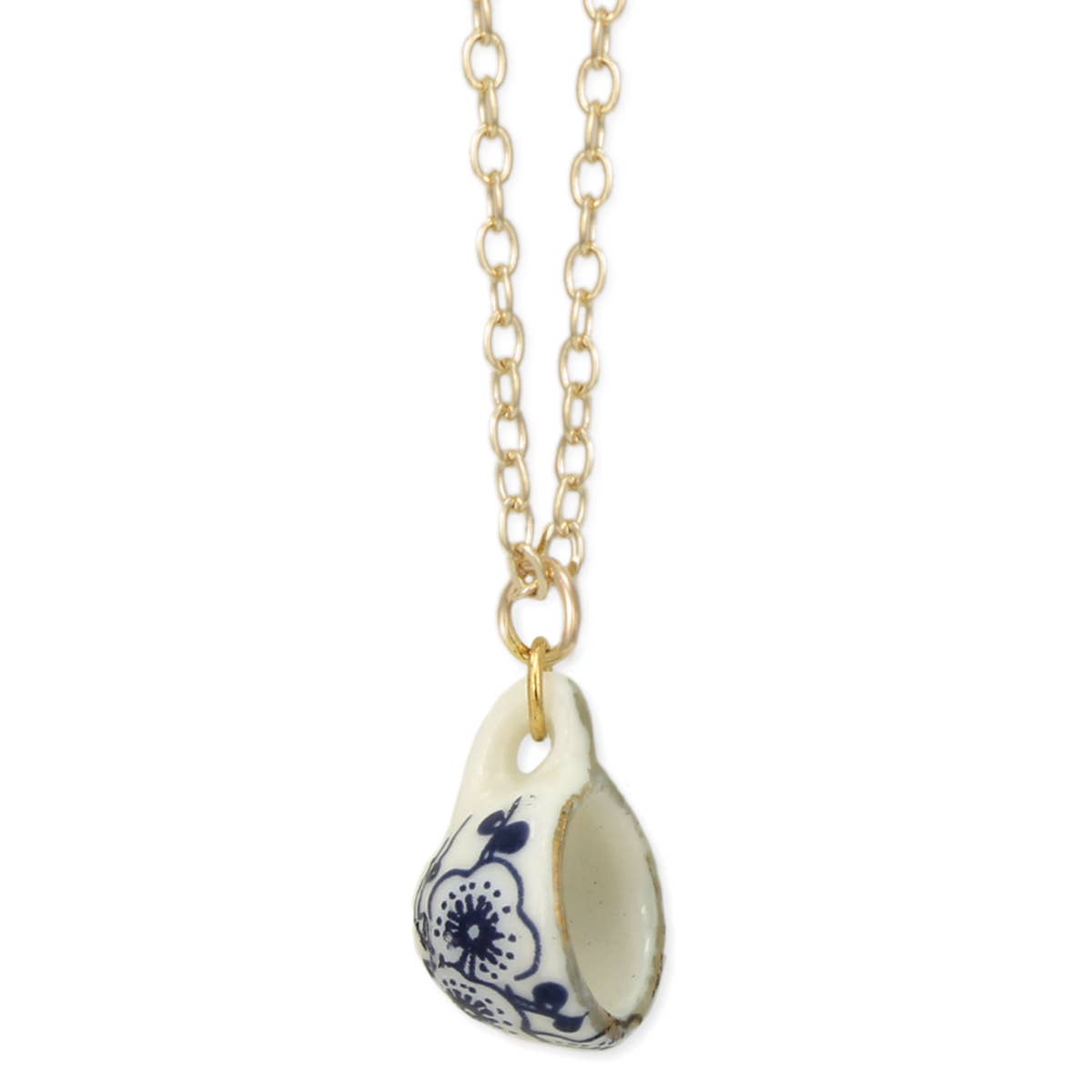Vintage Ceramic Teacup Necklace