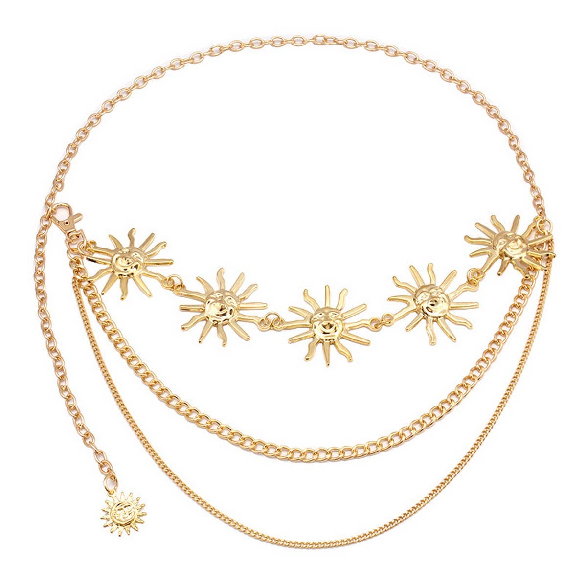 Gold Metal Sun Chain Belt