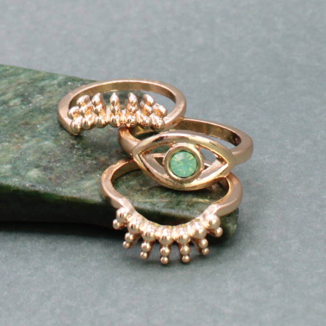 Evil Eye 3 Stack Ring Set