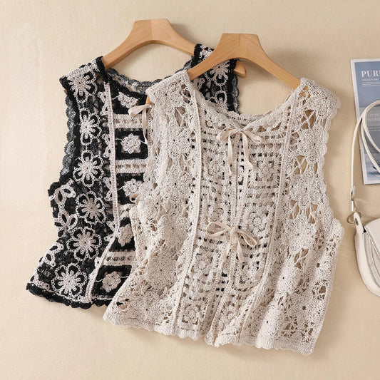 Crochet Open Back Boho Vest