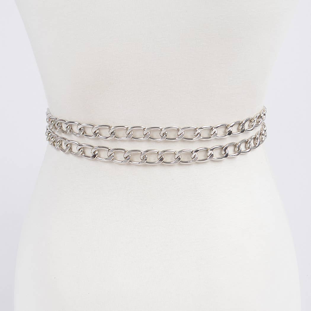 Chain Faux Leather Belt