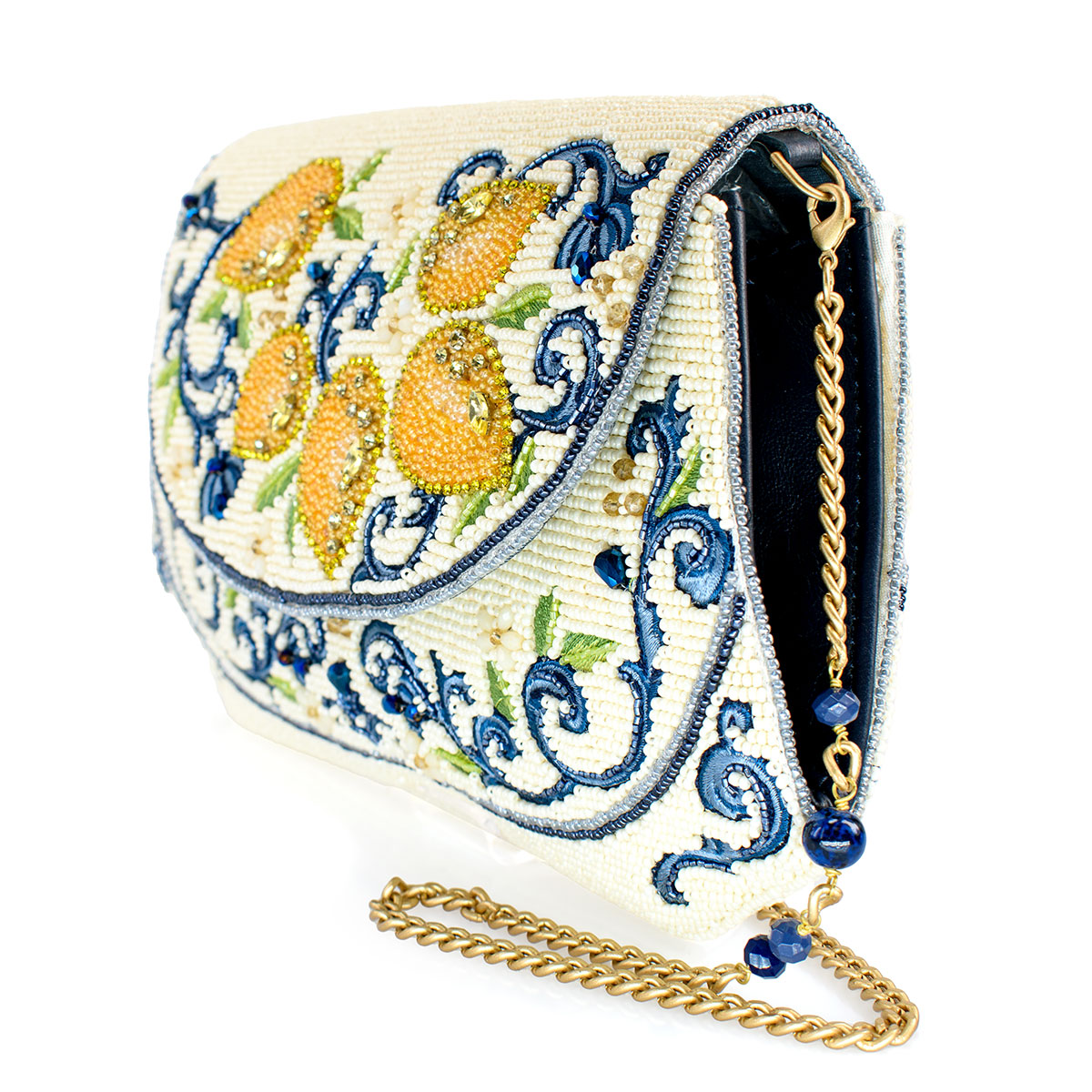 Hand Beaded Lemons Crossbody