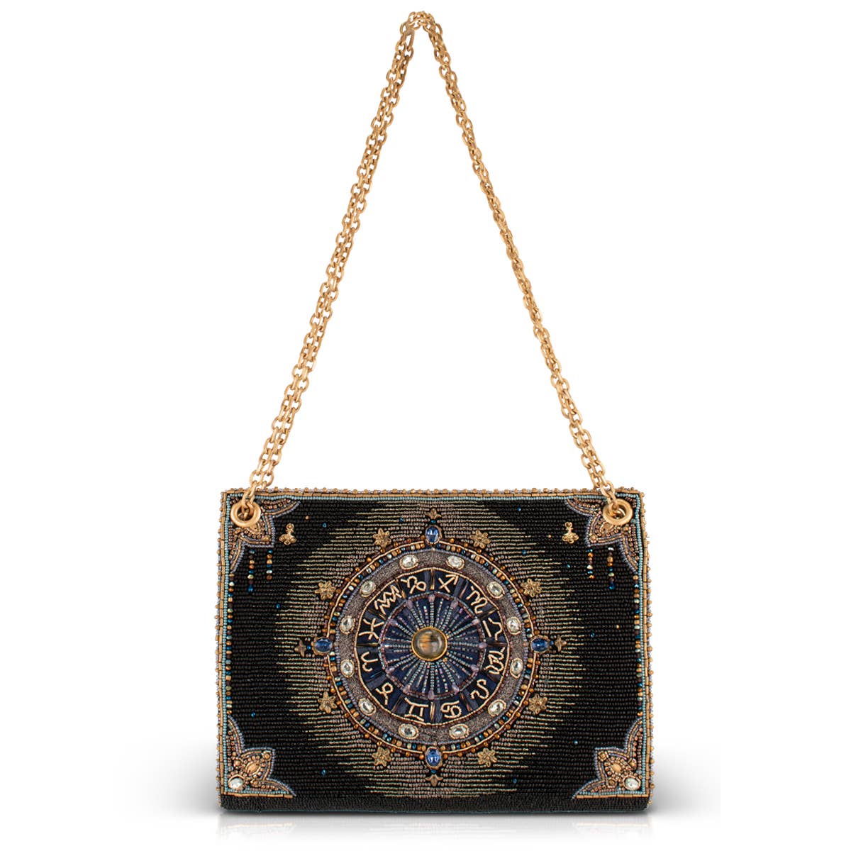 Beaded Zodiac Wheel crossbody bag