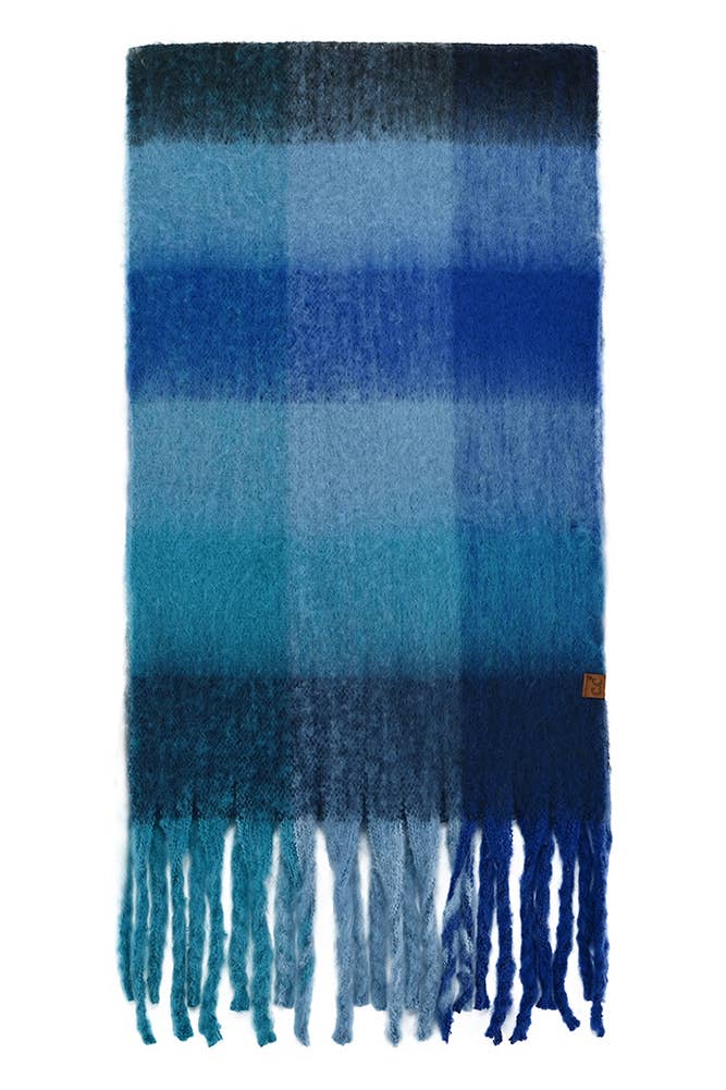 C.C Color Block Plaid Checkered Scarf