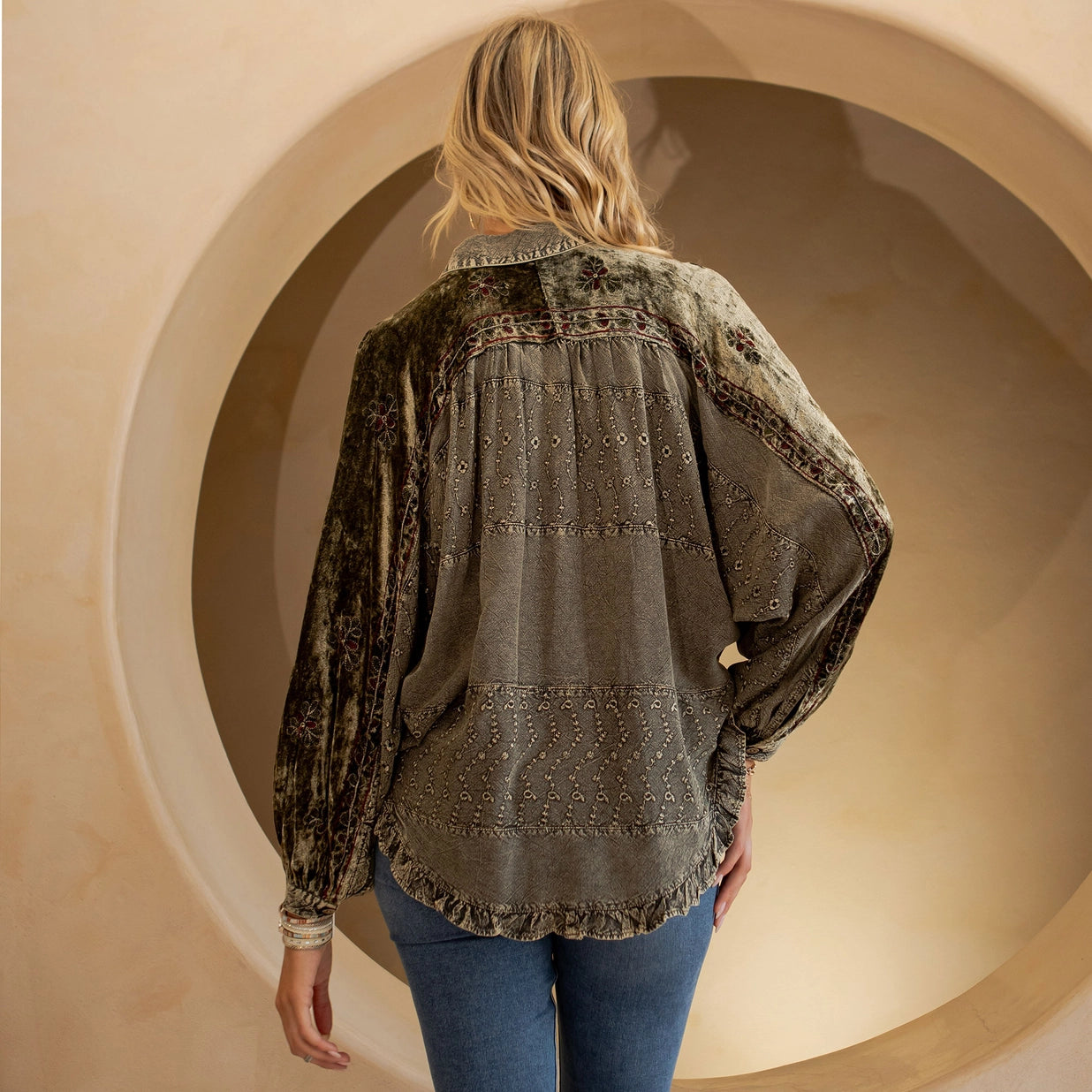 Boho Elegance Stonewashed Top