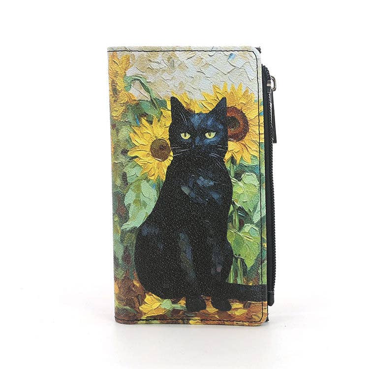 Black Cat Sunflower Wallet