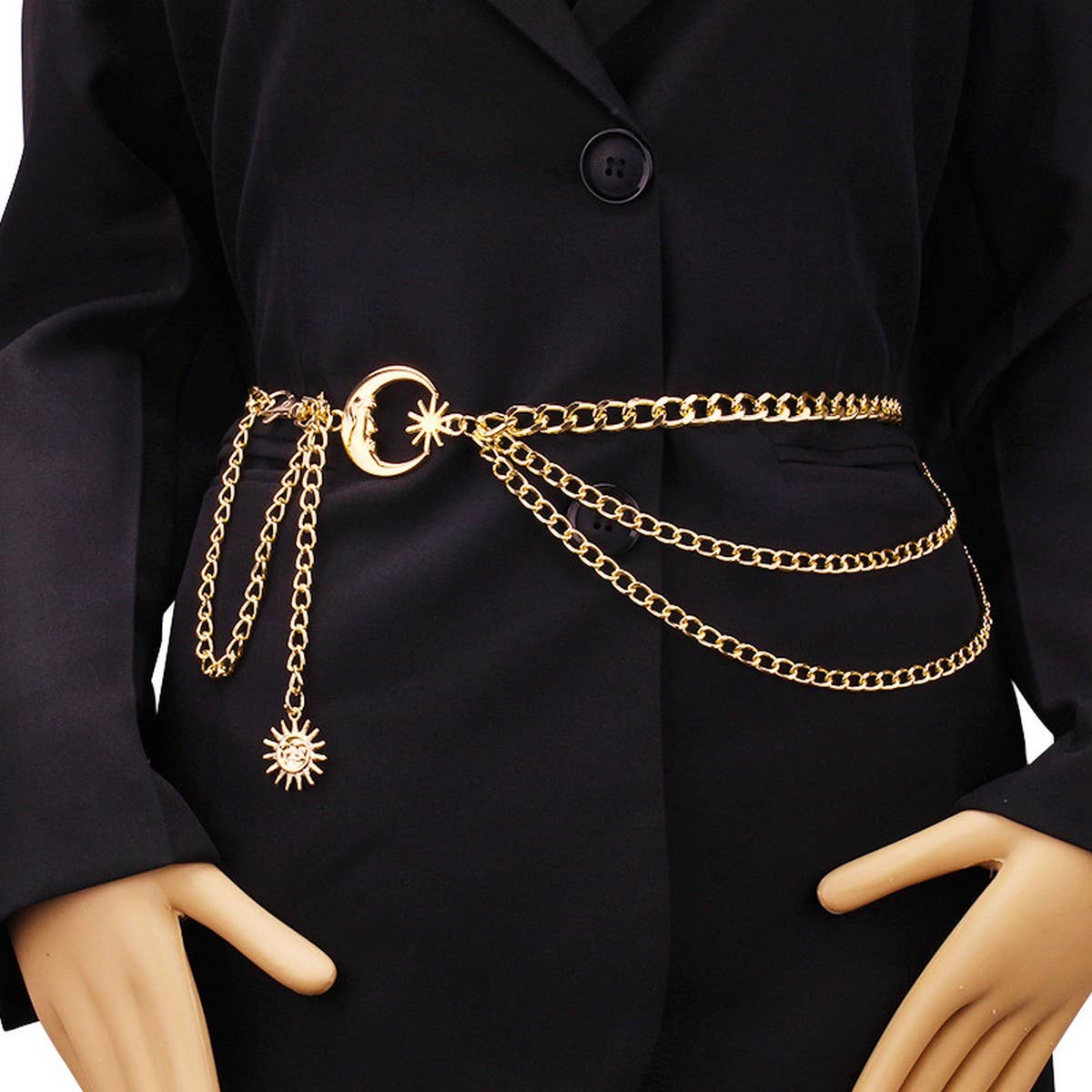 Layered Chain Moon Belt