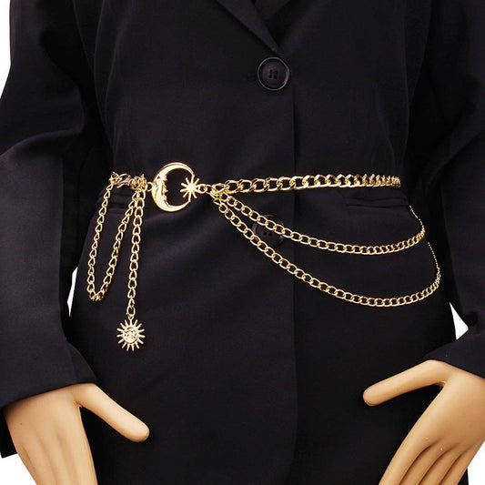 Layered Chain Moon Belt