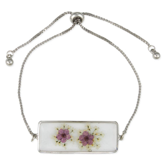 Silver Dried Flower Pull Bracelet