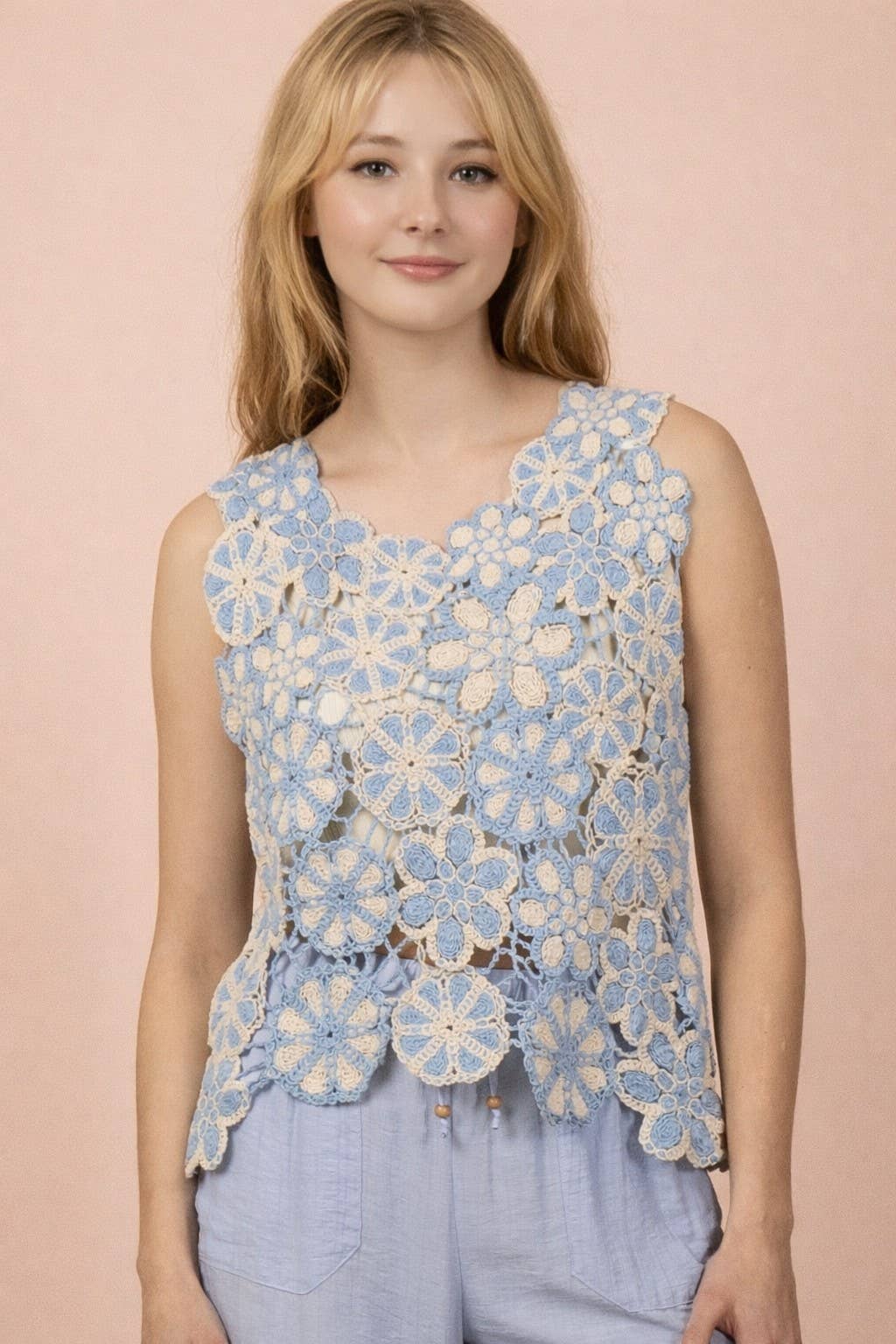 Floral Lace Crochet Top