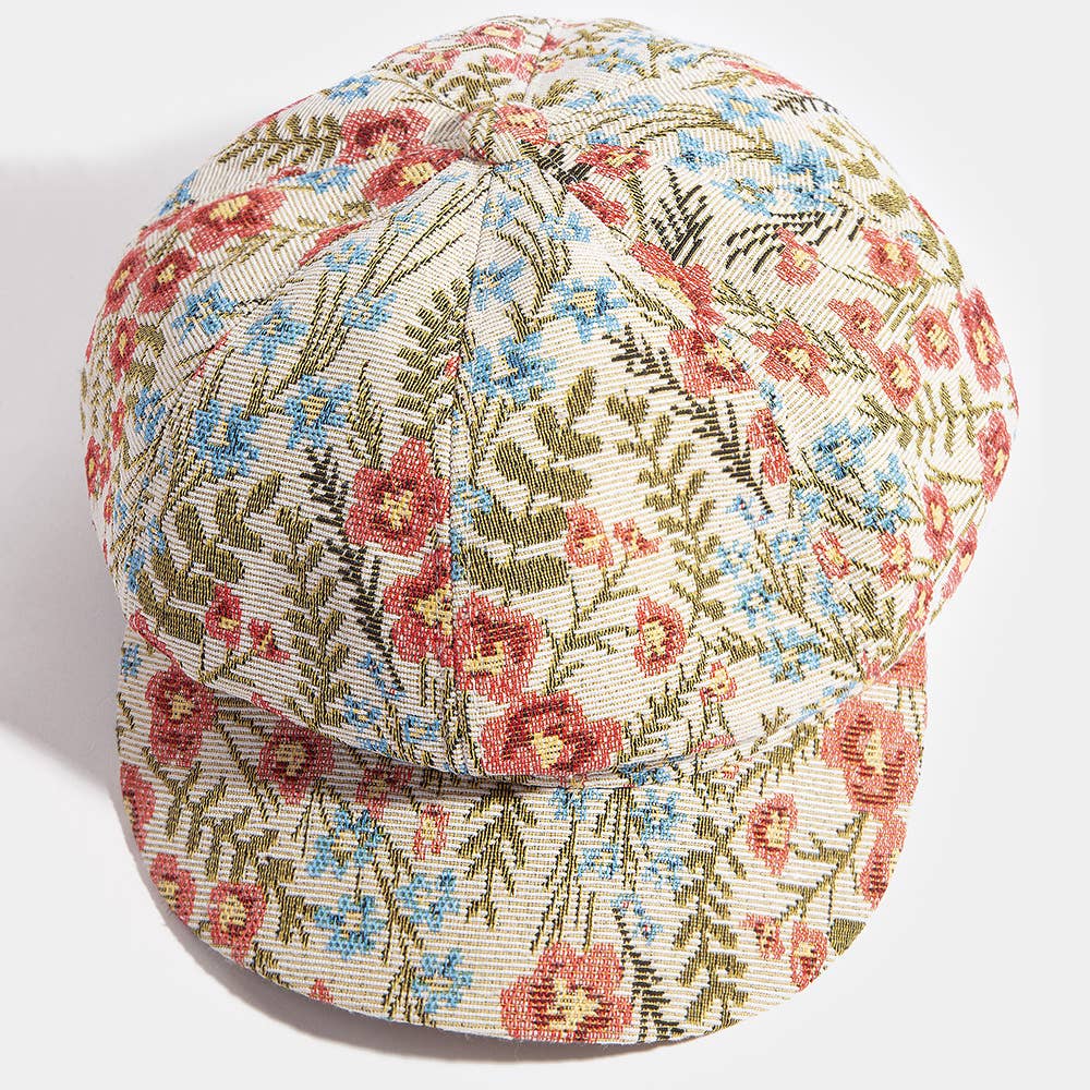 Floral Tapestry Newsboy Cabbie Hat