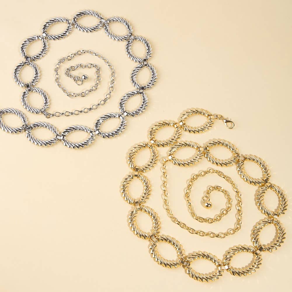 Twisted Oval Hoops Chain Belt