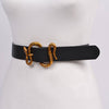 Snake Buckle Faux Leather Belt