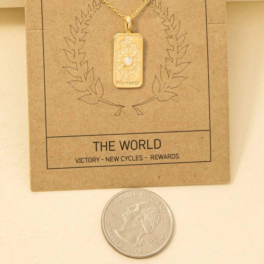 The World Tarot Card Pendant Necklace