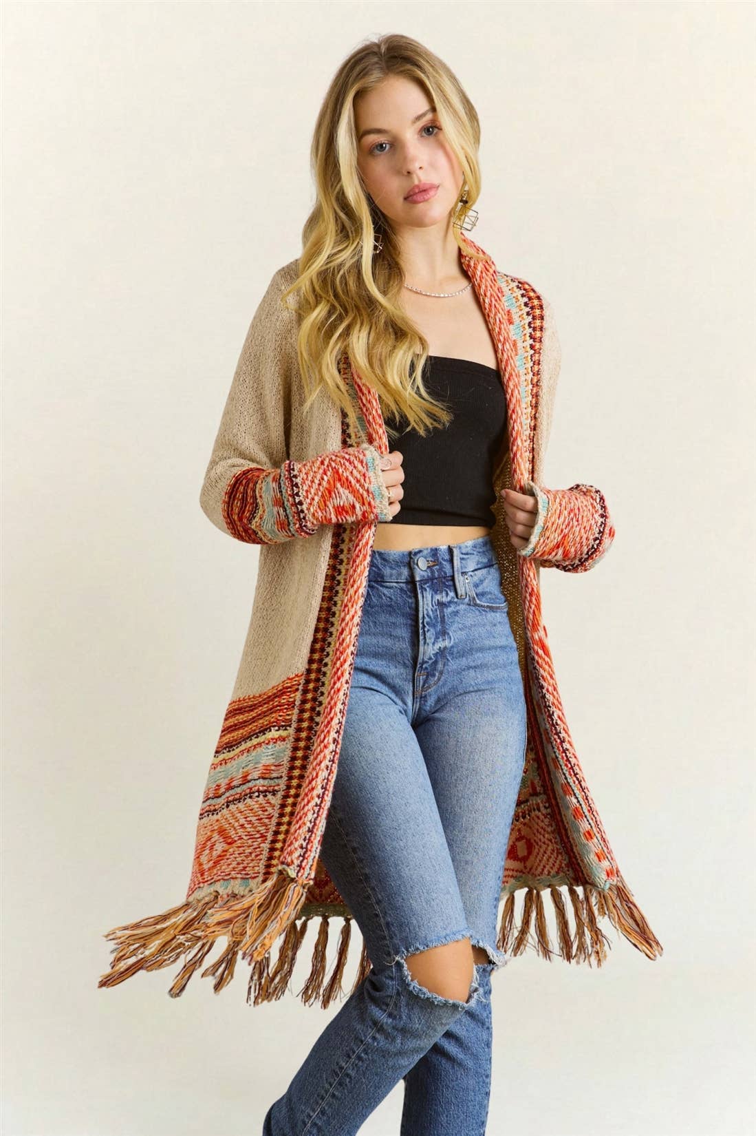 Cozy Boho Fringe Cardigan