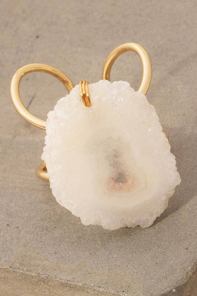 Natural Freeform Druzy Stone Ring