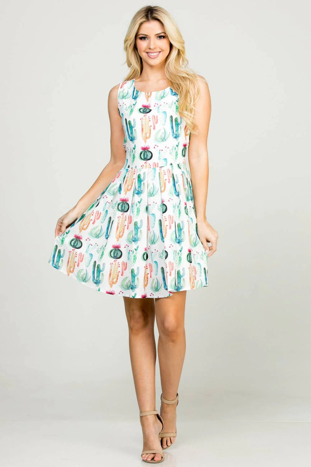 Cactus Fit & Flare Dress
