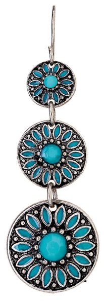 Silver Turquoise Flower Earring