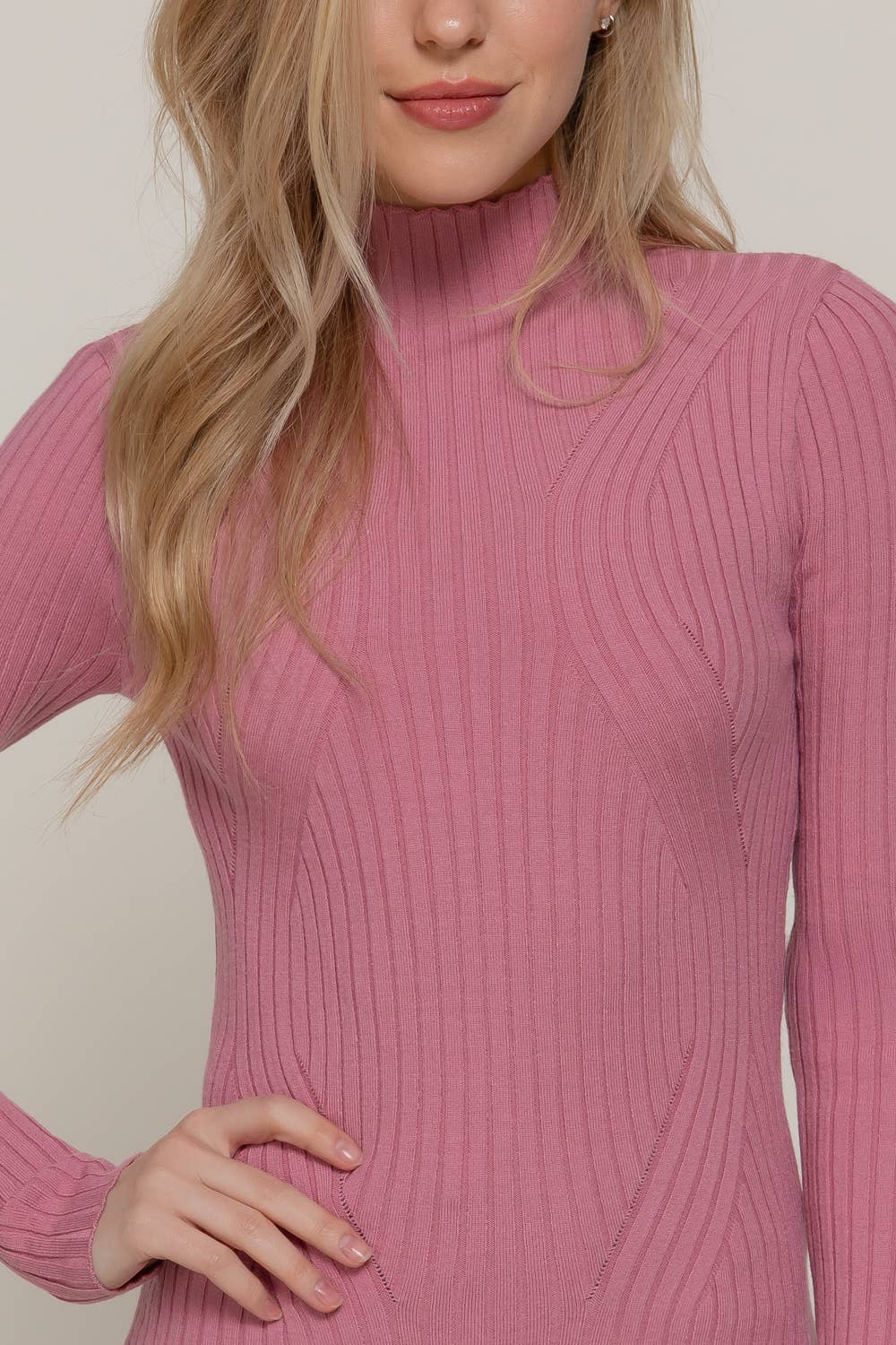Mock Neck Fitted Turtleneck