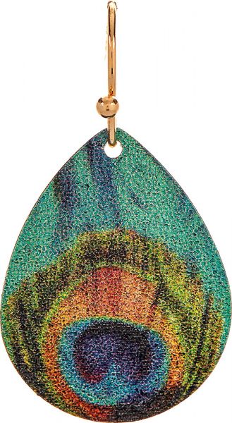Peacock Feather Print Earrings