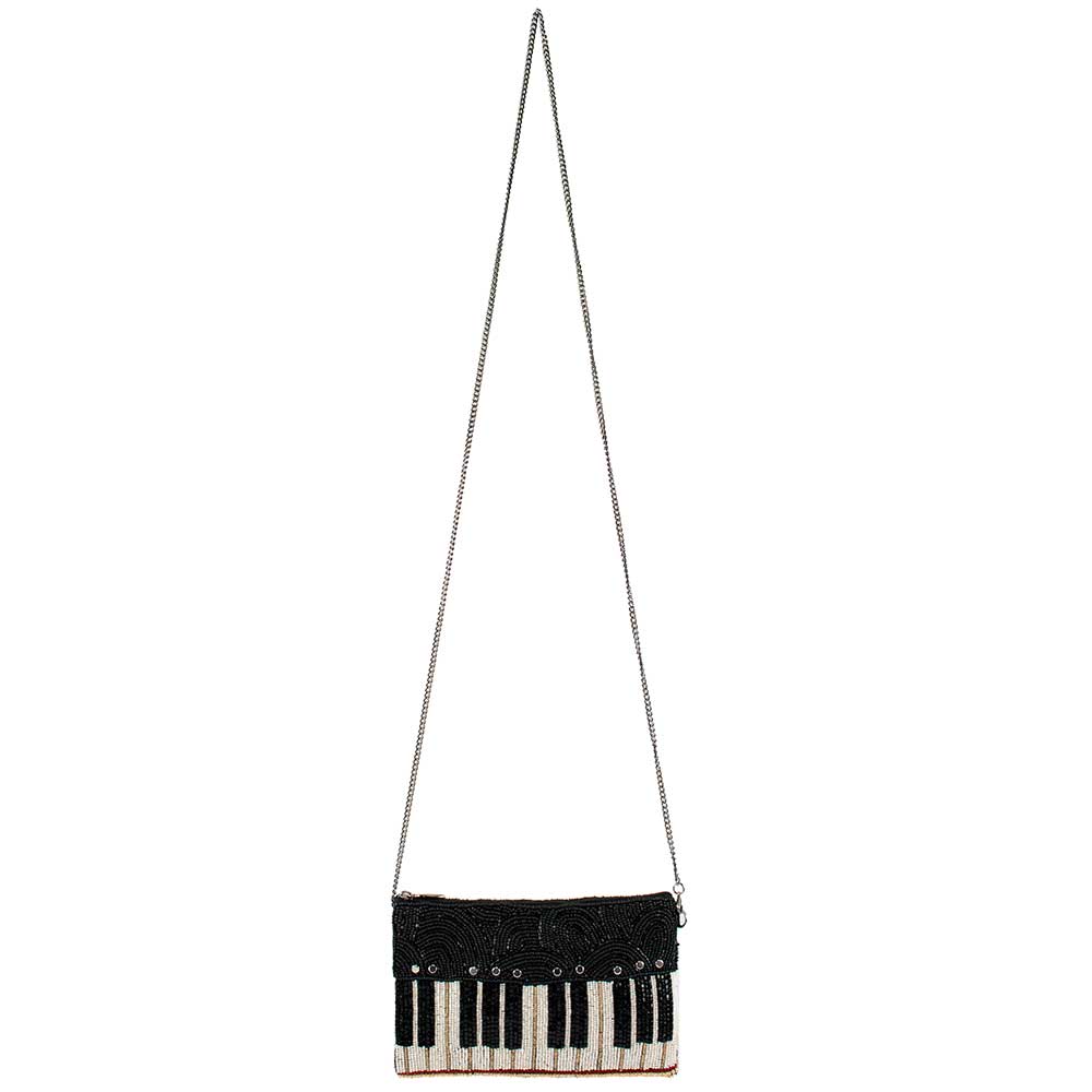 Keys To My Heart Beaded Piano Keys Crossbody Phone Bag
