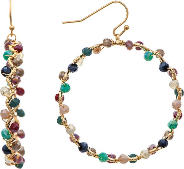 Gold Multi Bead Circle Earring