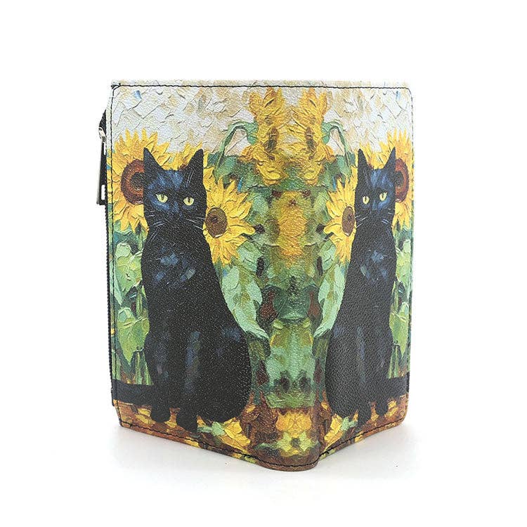 Black Cat Sunflower Wallet