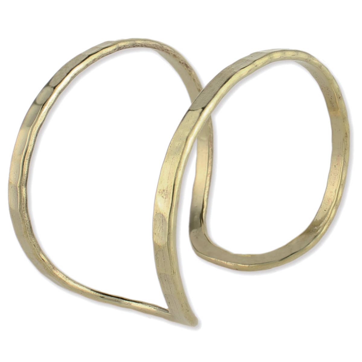 Gold Hammered Open Cuff Bracelet