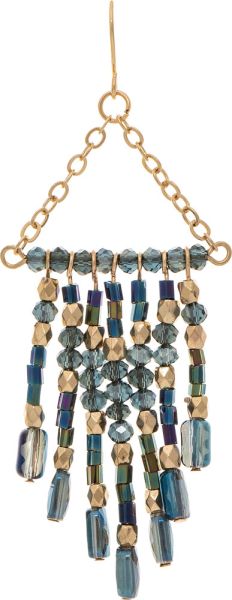 Gold Glass Chandelier Fringe Earring
