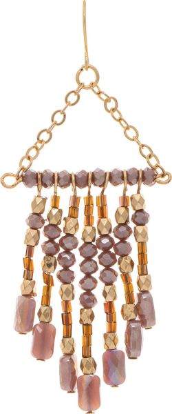 Gold Glass Chandelier Fringe Earring