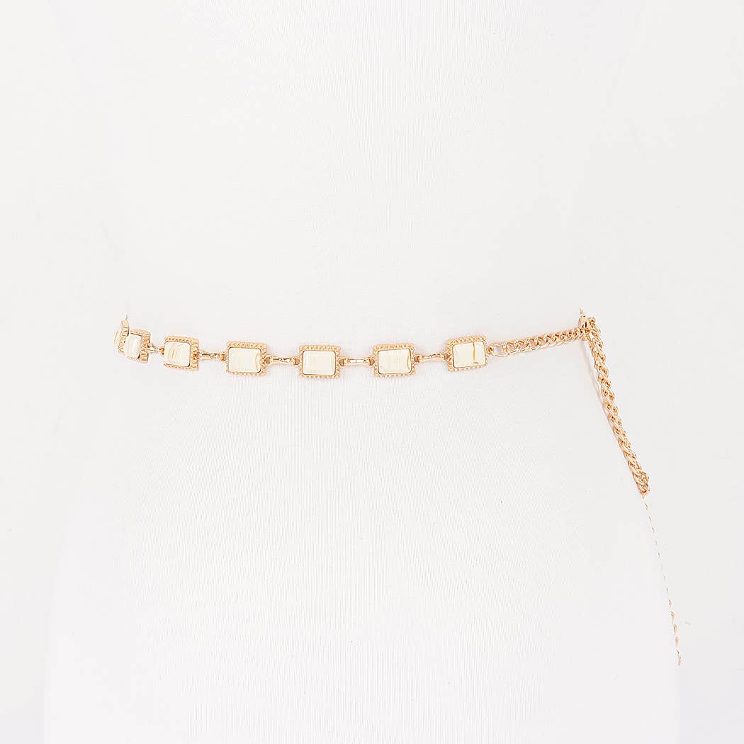Vintage Stone Metal Chain Belt
