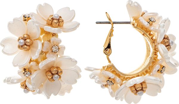 Flower Bunch Hoop Earring