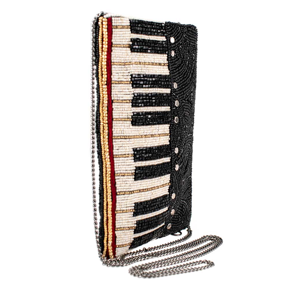 Keys To My Heart Beaded Piano Keys Crossbody Phone Bag