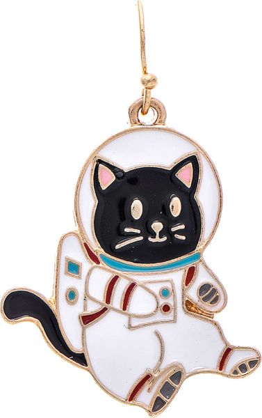 Astronaut Space Cat Earring