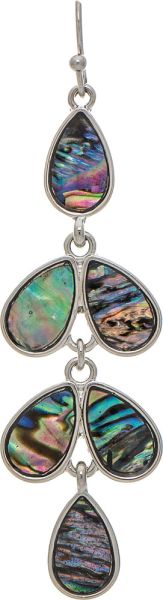 Silver Abalone Linked Teardrops Earring