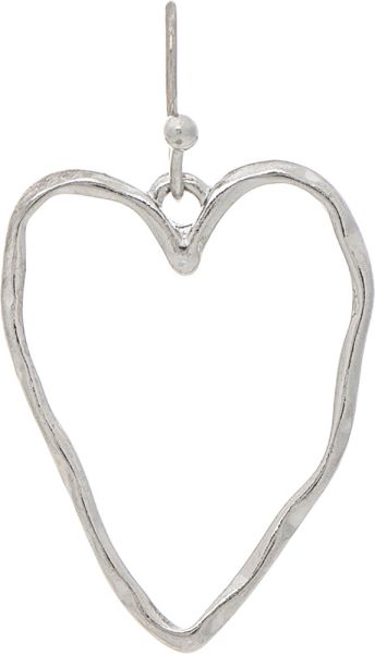 Wavy Silver Open Heart Earring