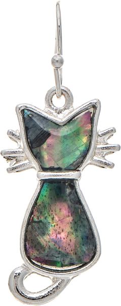 Precious Stone Sitting Kitty Earring