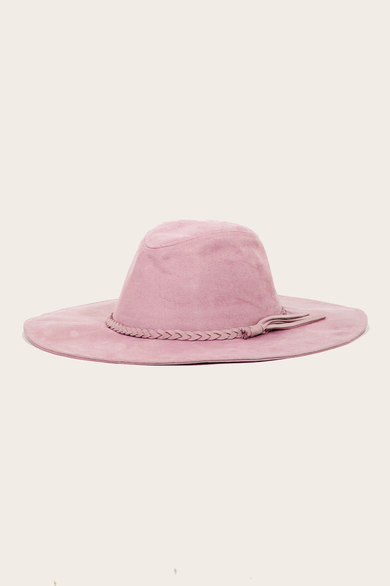 Braided Faux Suede Mauve Hat