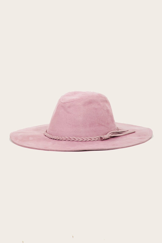 Braided Faux Suede Mauve Hat