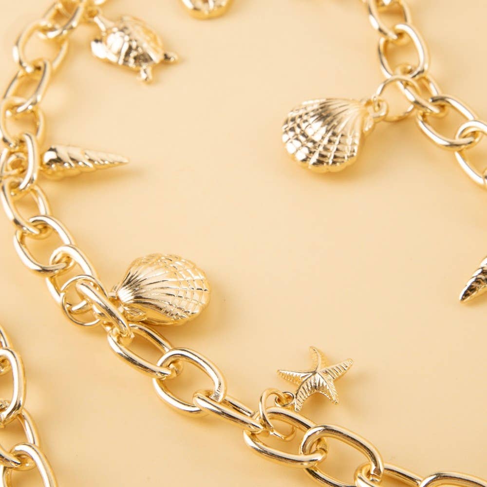Assorted Sealife Charms Chain Belt